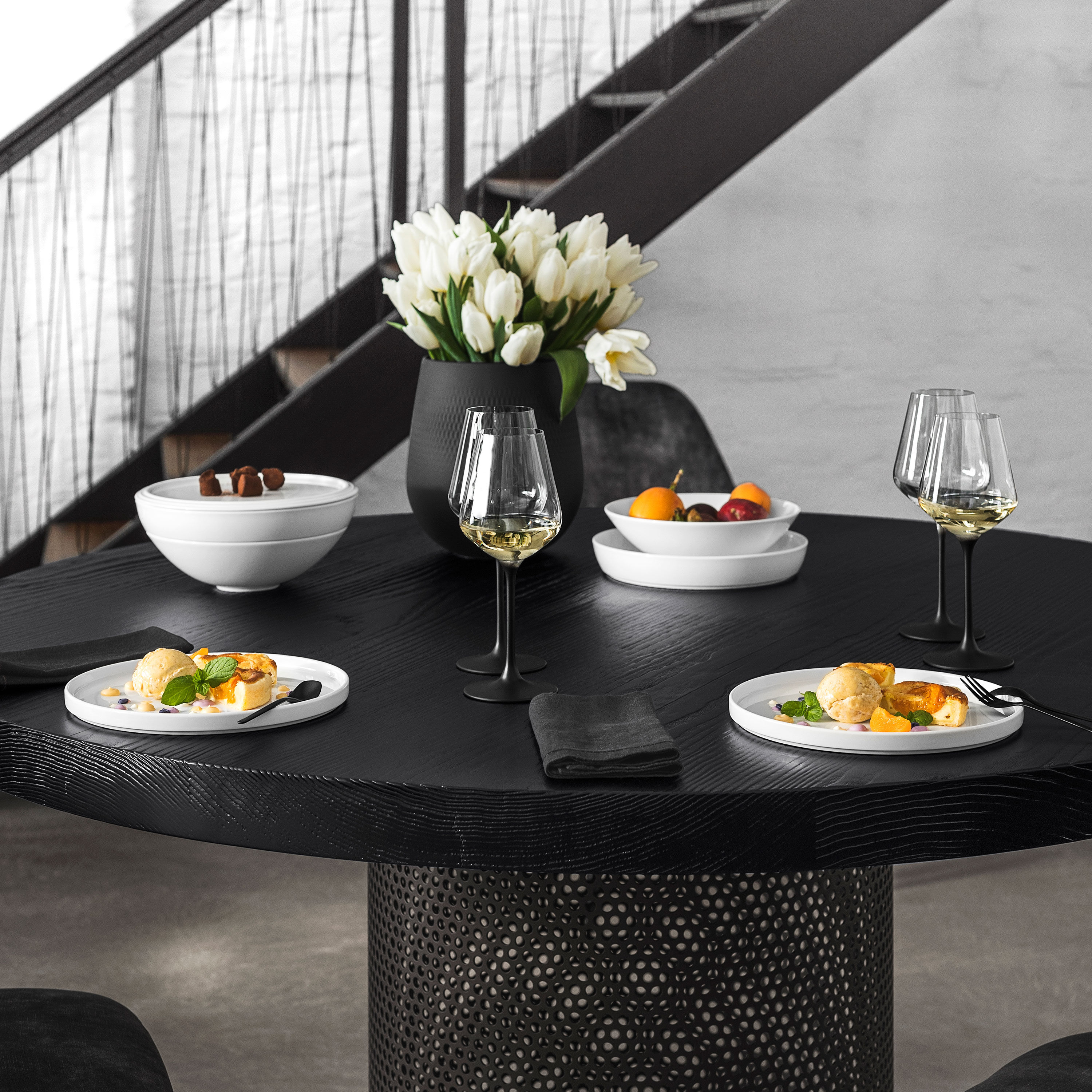 La Boule Dinnerware set White, Premium Porcelain