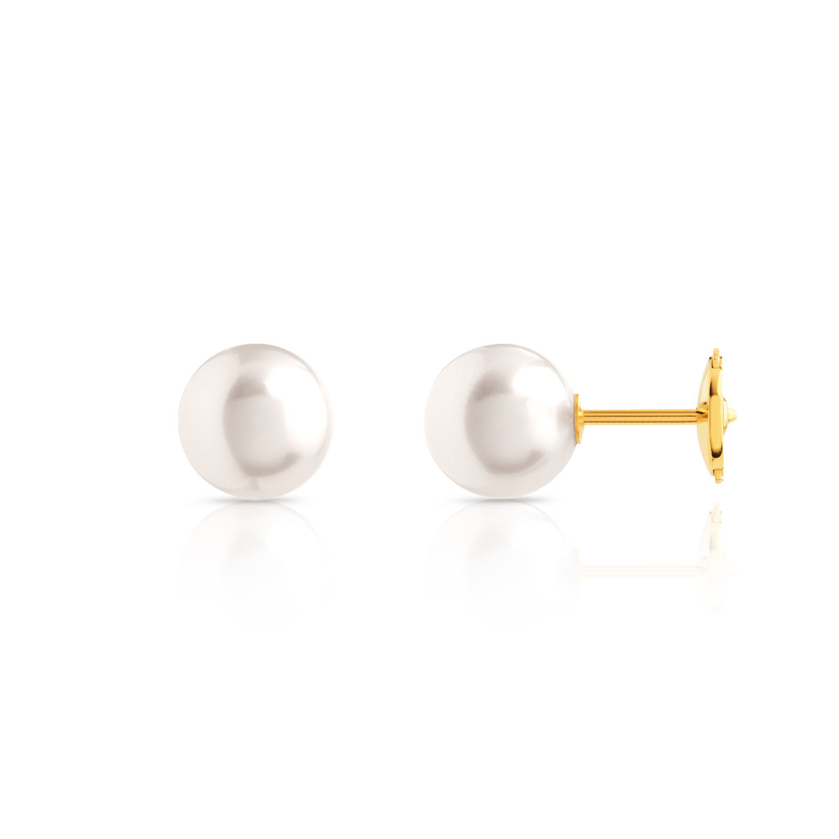 Boucles d'oreilles or 750 jaune perles de culture du Japon
