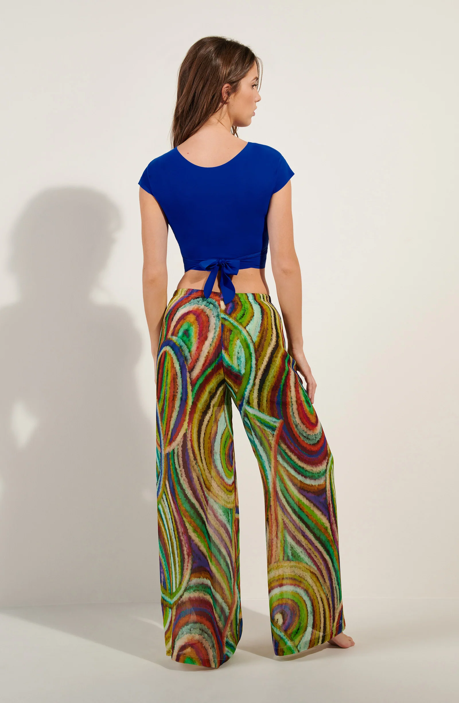 pany Pantalon ample imprimé MULTICOLORE Voile multicolore