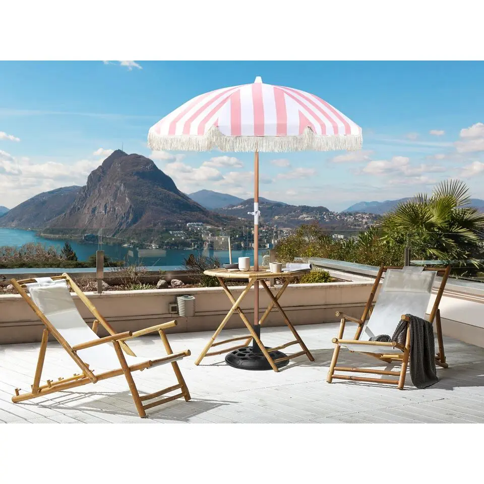 MONDELLO - Parasol - Roze/Wit - Polyester