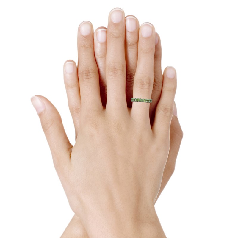 Bague Argent Rhodié Alliance Peridot