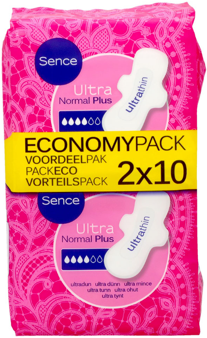 Sence Ultra Normal Plus Maandverband Voordeelpak 2 x 10 Stuks
