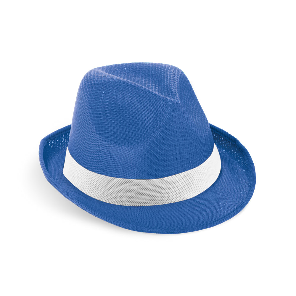 hi!dea 99086 - Chapeau en PP avec ruban en polyester blanc