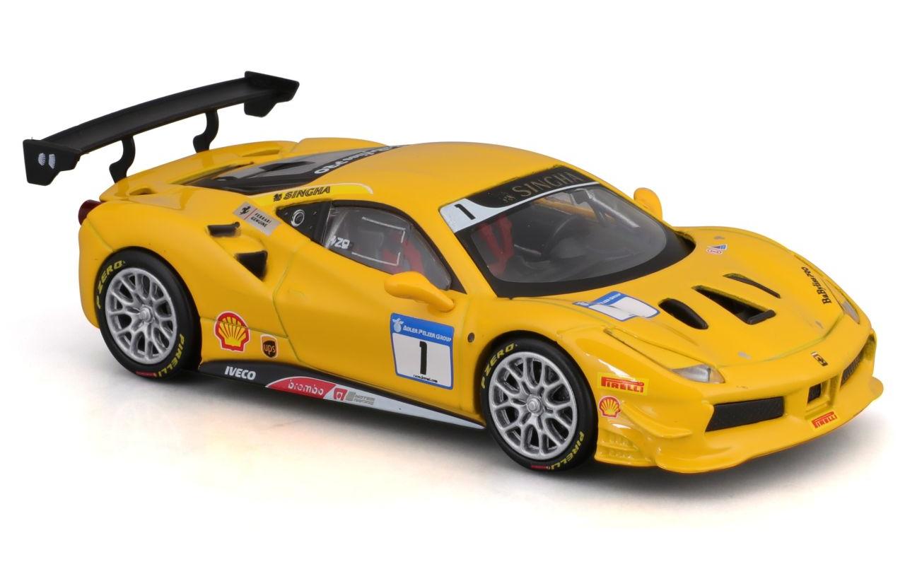 Ferrari Racing 488 Challenge Gelb 1:43Sammlermodell im Massstab 1:43