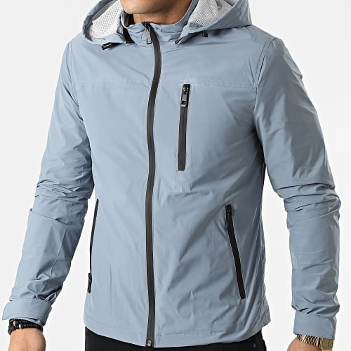 Coupe-Vent Capuche 5123 Bleu Gris