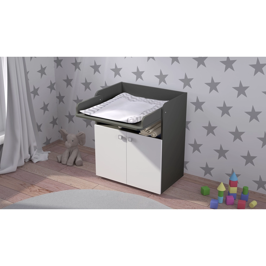 Polini Kids Wickelkommode Simple 1270 grau-weiß