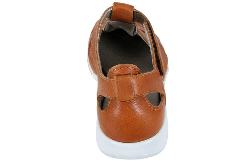 NEW FEET LUKKET SANDAL I BRUNT GLAT SKIND