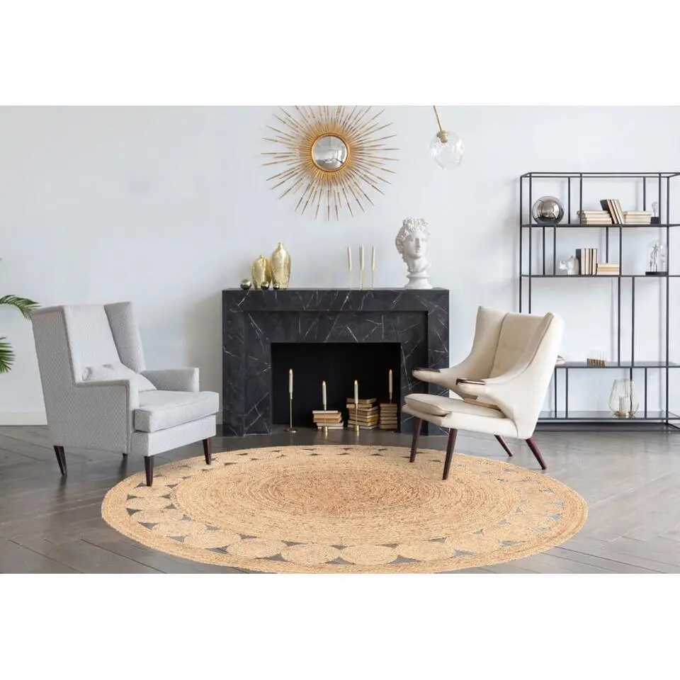 Dutch Lifestyle - Jute - Vloerkleed - 150x150 cm - Beige