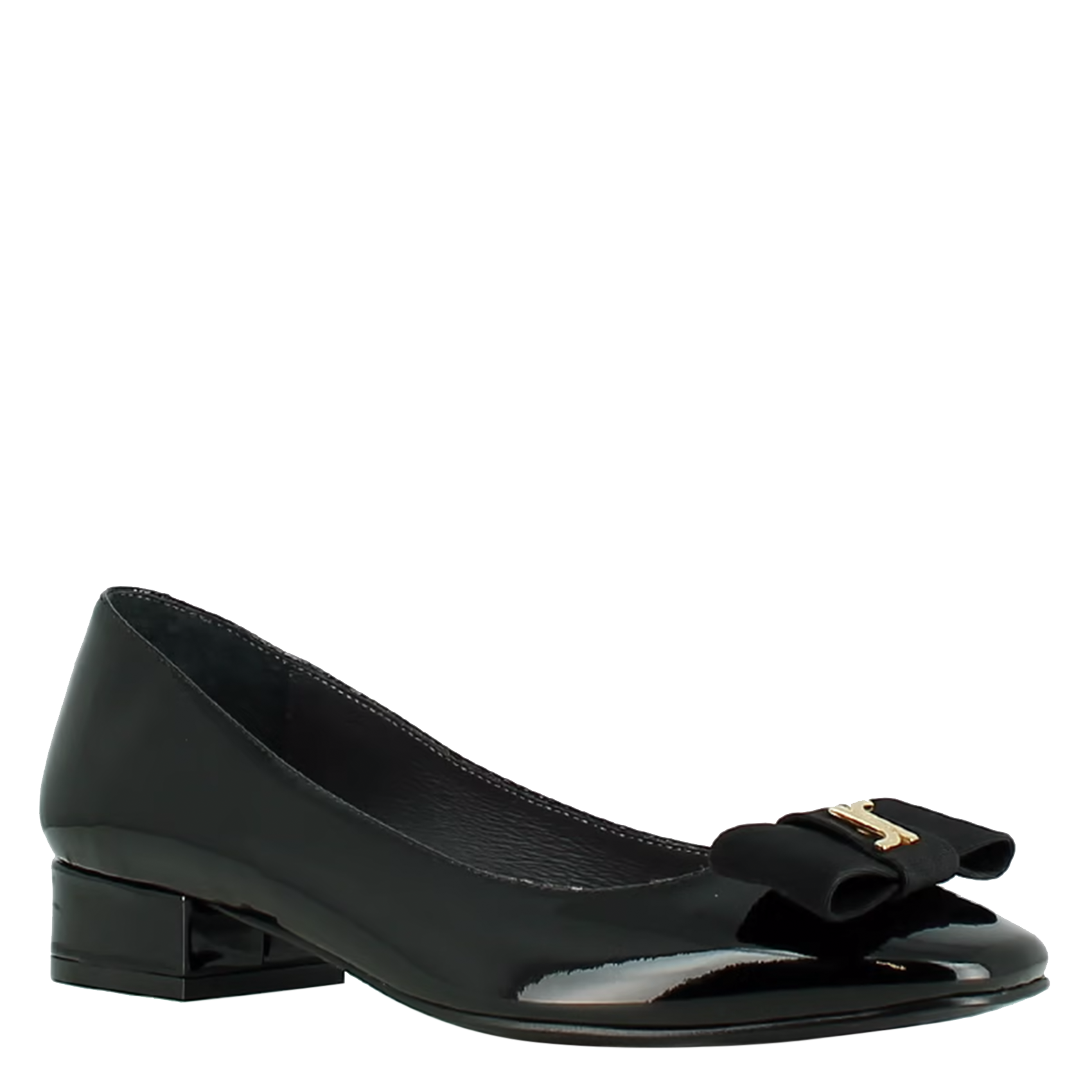 DAMIA - Ballerines à nœud en cuir vernis | Noir