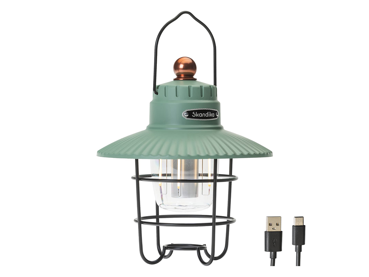 Skandika Soroya retro LED-campinglamp met powerbank - Green
