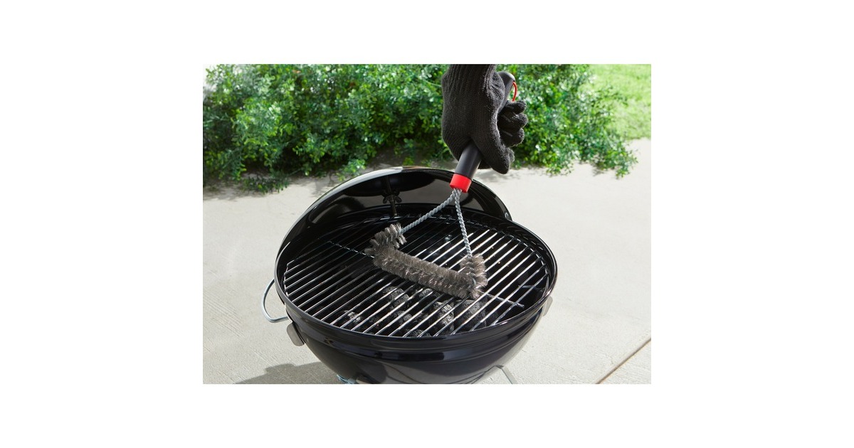 WeberDriezijdige reinigingsborstel grillreinigingsborstel  (Zwart/rood, 30 cm)