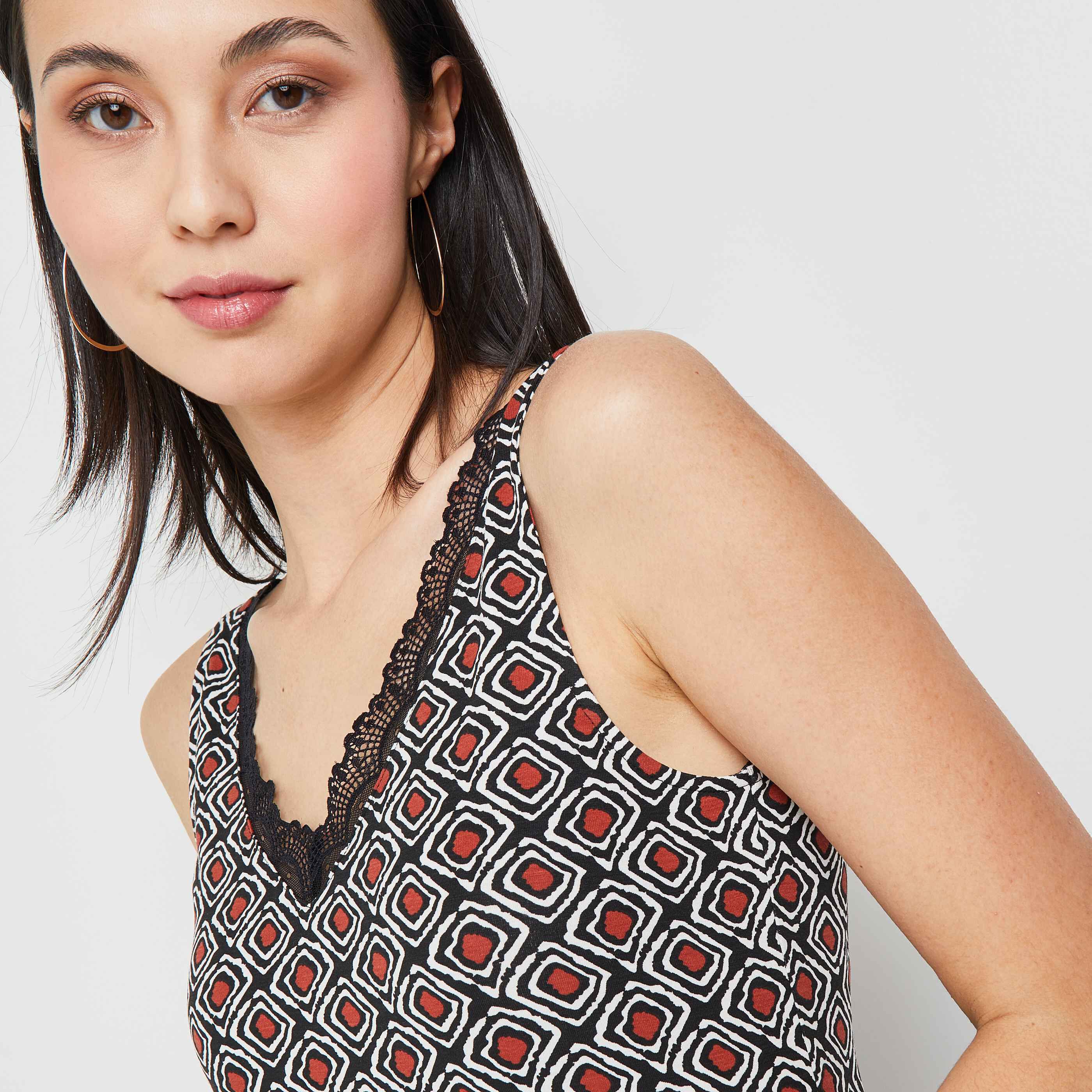 Top imprimé femme - NOIR