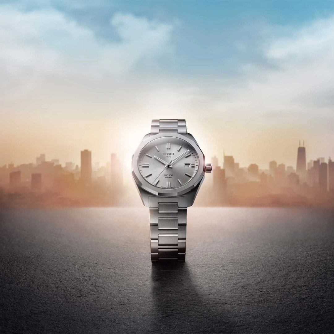 Tissot PRC 100 Solar Quartz 39mm Silbrig