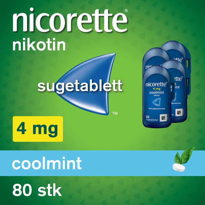 Nicorette Coolmint sugetablett 4 mg nikotin, slutte å røyke