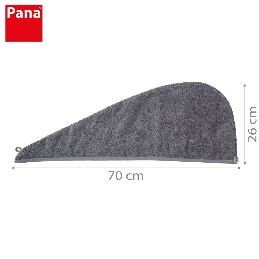 PANA® Haarturban aus 100% Baumwolle I mit Knopfverschluss I Handtuch Turban I Haar-Handtuch I ca. 70x26cm I in versch. Farben