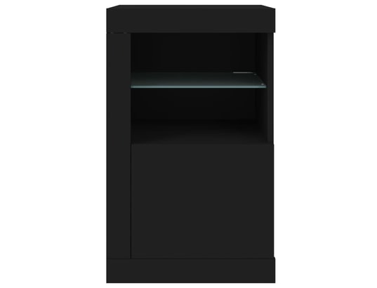 VIDAXL - Armoire de rangement Armoires latérales et lumières led 2 pcs noir bois d'ingénie...