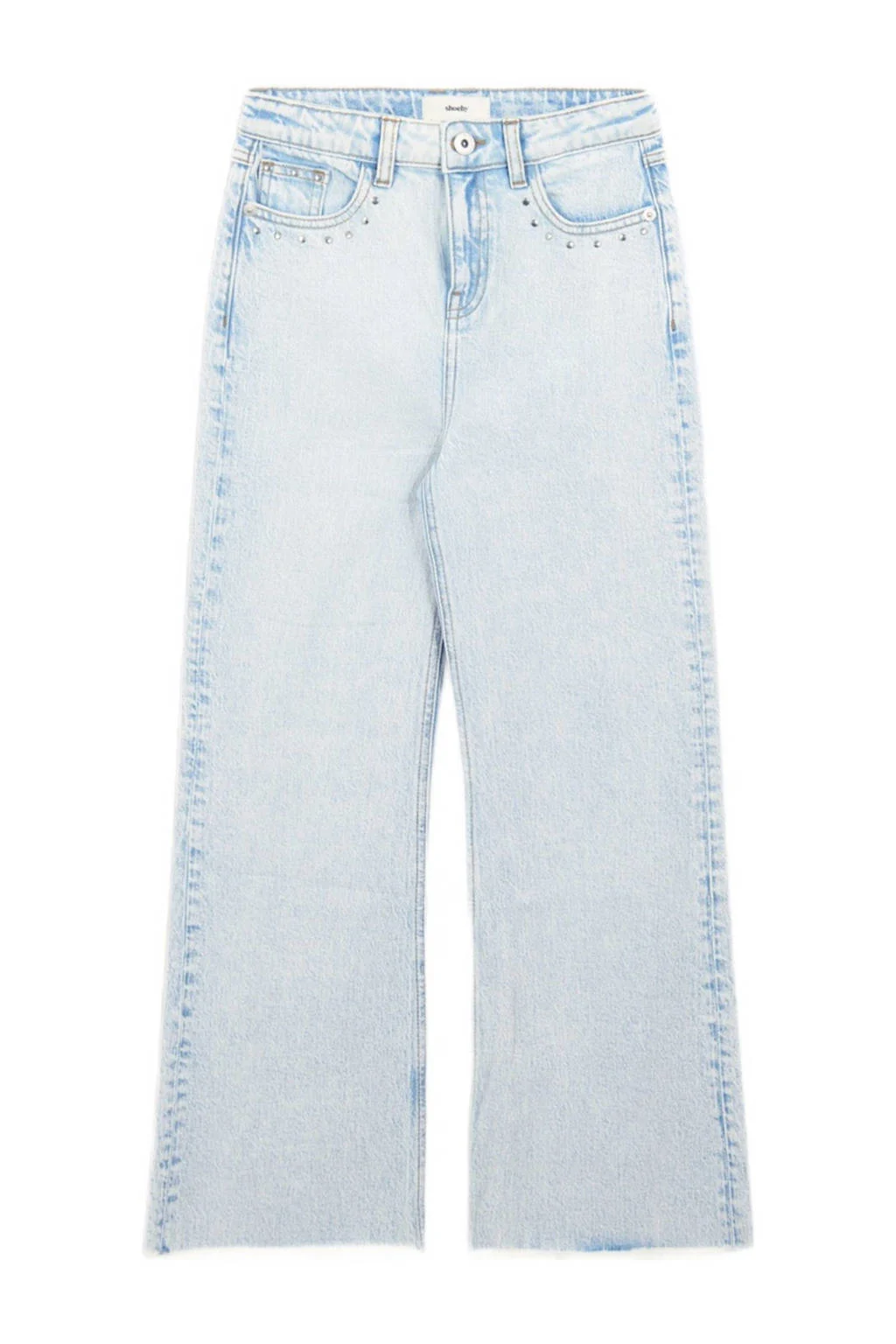 Shoeby wide leg jeans bleached blauw