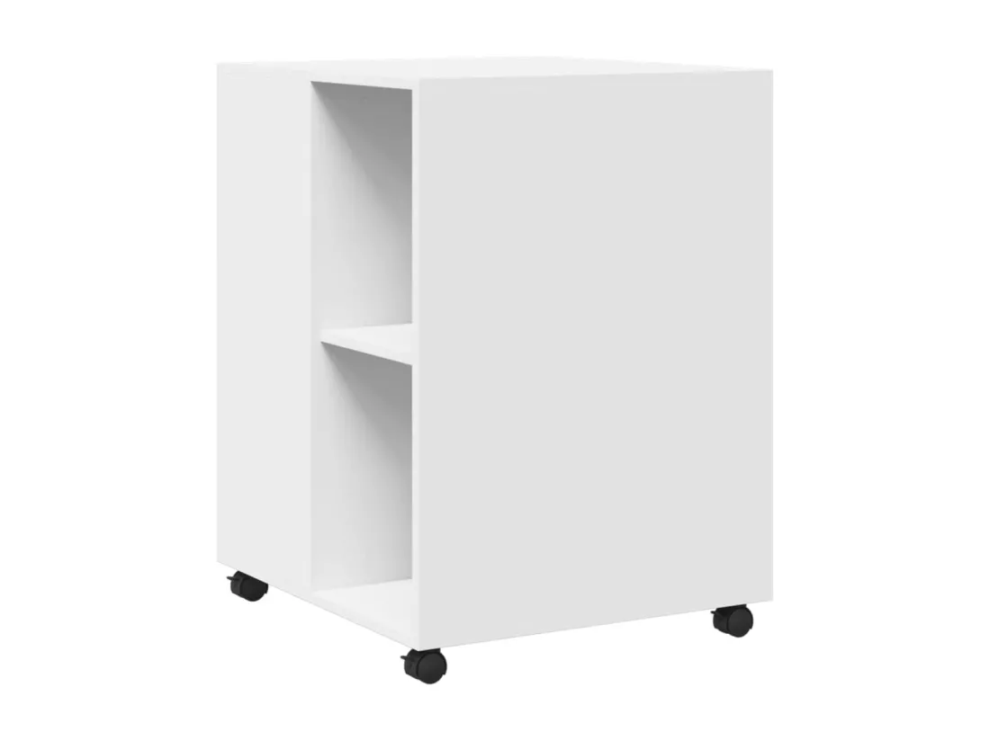 Table d'appoint avec roues blanc 55x60x78 cm bois d'ingénierie