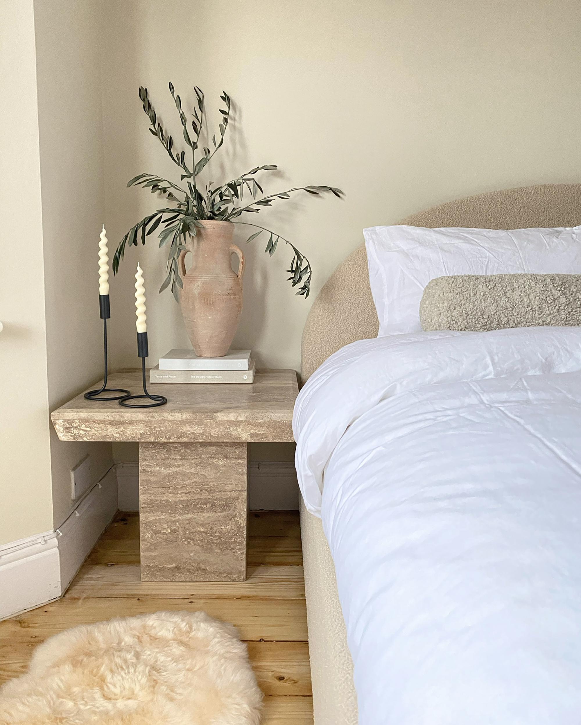 Bed met opbergruimte Bouclé VAUCLUSE 180 x 200 cm Beige