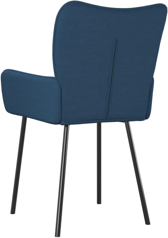 Esszimmerstühle 2er Set Blau Stoff Armlehne 55x58x82 cm Metall Sperrholz Bequeme Polsterung Moderne Esstischstühle für Küche Esszimmer und Essbereich