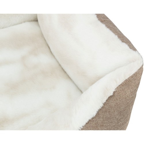 Cama retangular Trixie Nelli marrom e branca para cães e gatos