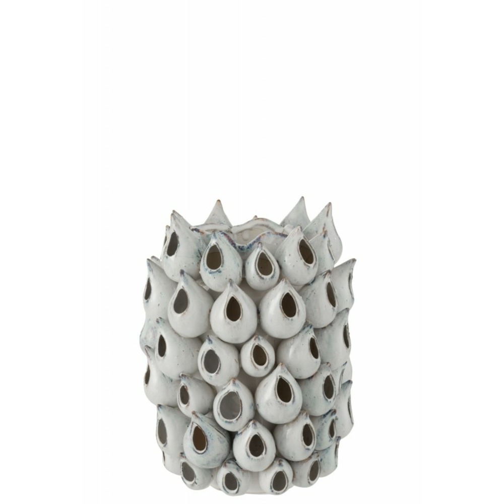 Vase anémone en céramique bleu 22x22x32cm