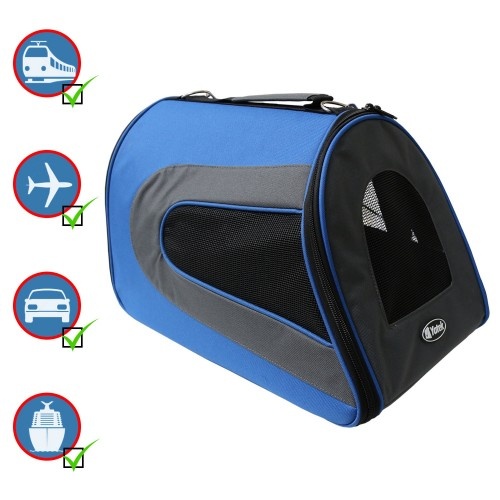 Transportadora dobrável e impermeável para animais de estimação Yatek, azul