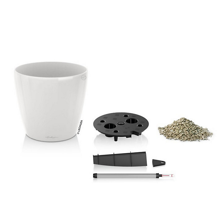 Pot rond Lechuza Premium LS blanc brillant Ø60 x h.55,5 cm