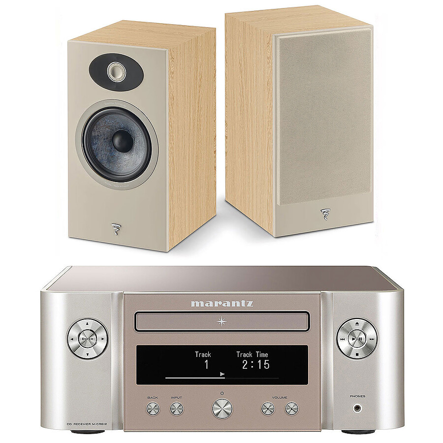 Marantz Melody X M-CR612 Argent/Or + Focal Theva N°1 Light Wood