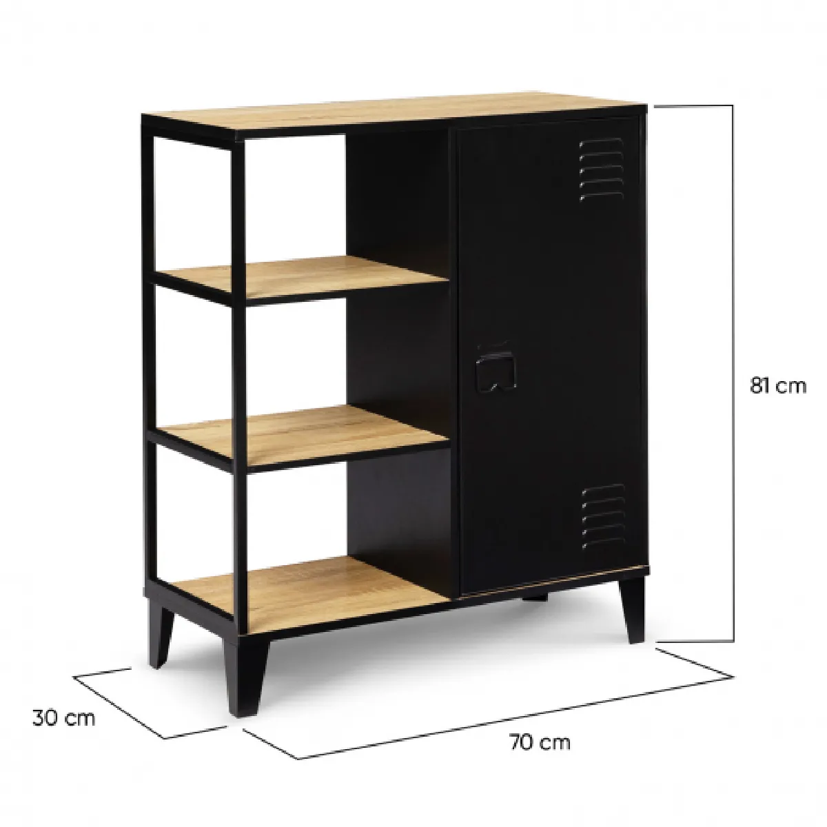 Idmarket market Buffet d'Appoint Ester - Noir/Bois