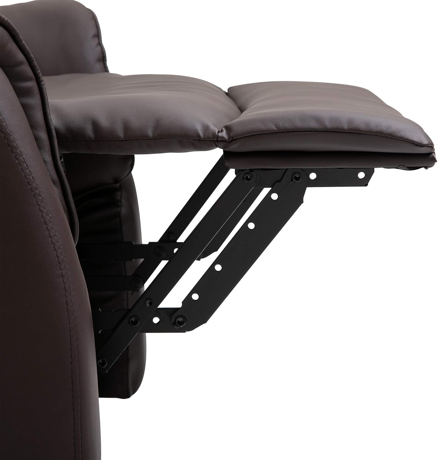 HOMCOM Relaxsessel Elektrisch Fernsehsessel mit Aufstehhilfe, Liegefunktion, TV Sessel mit Fußteil, Seitentasche, Fernbedienung, für Wohnzimmer, bis 150 kg, Kunstleder, Braun