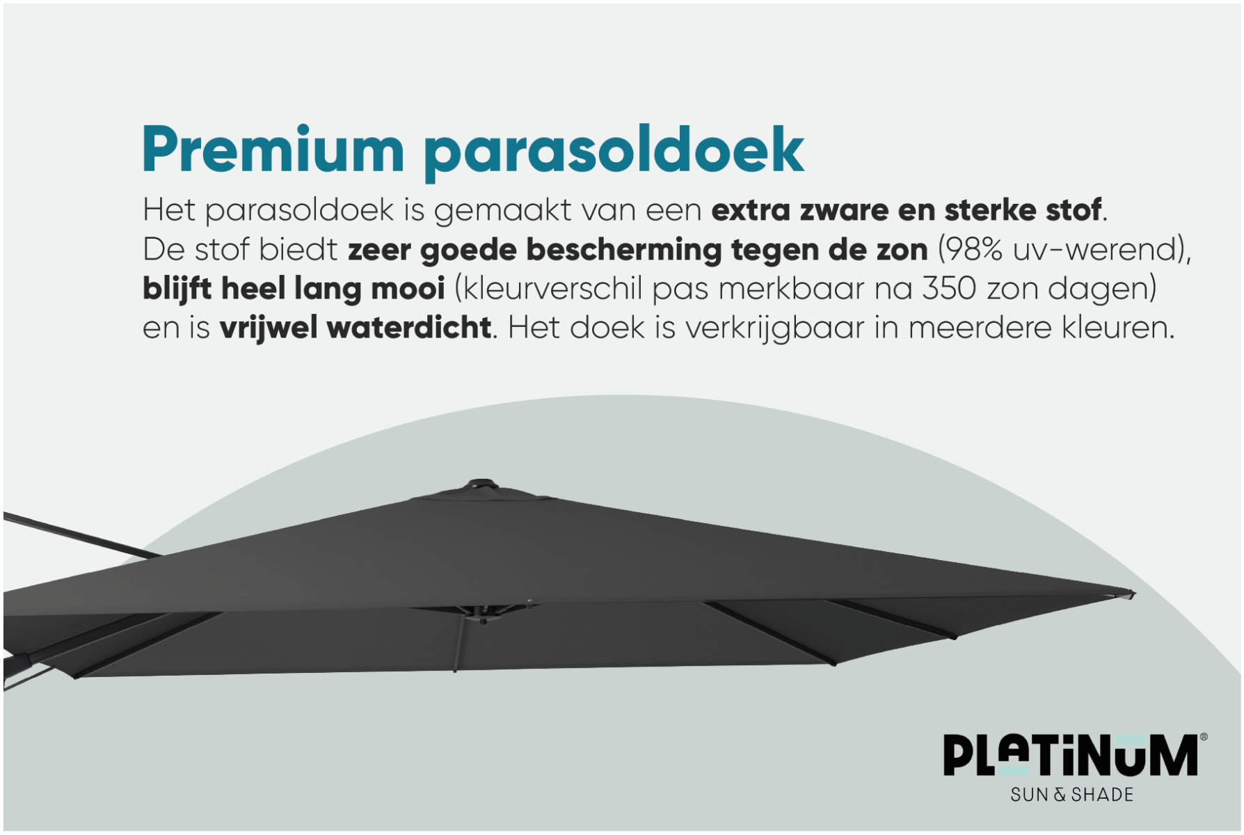 Platinum Challenger Zweefparasol T2 premium - 3x3 m. Champagne - Sand