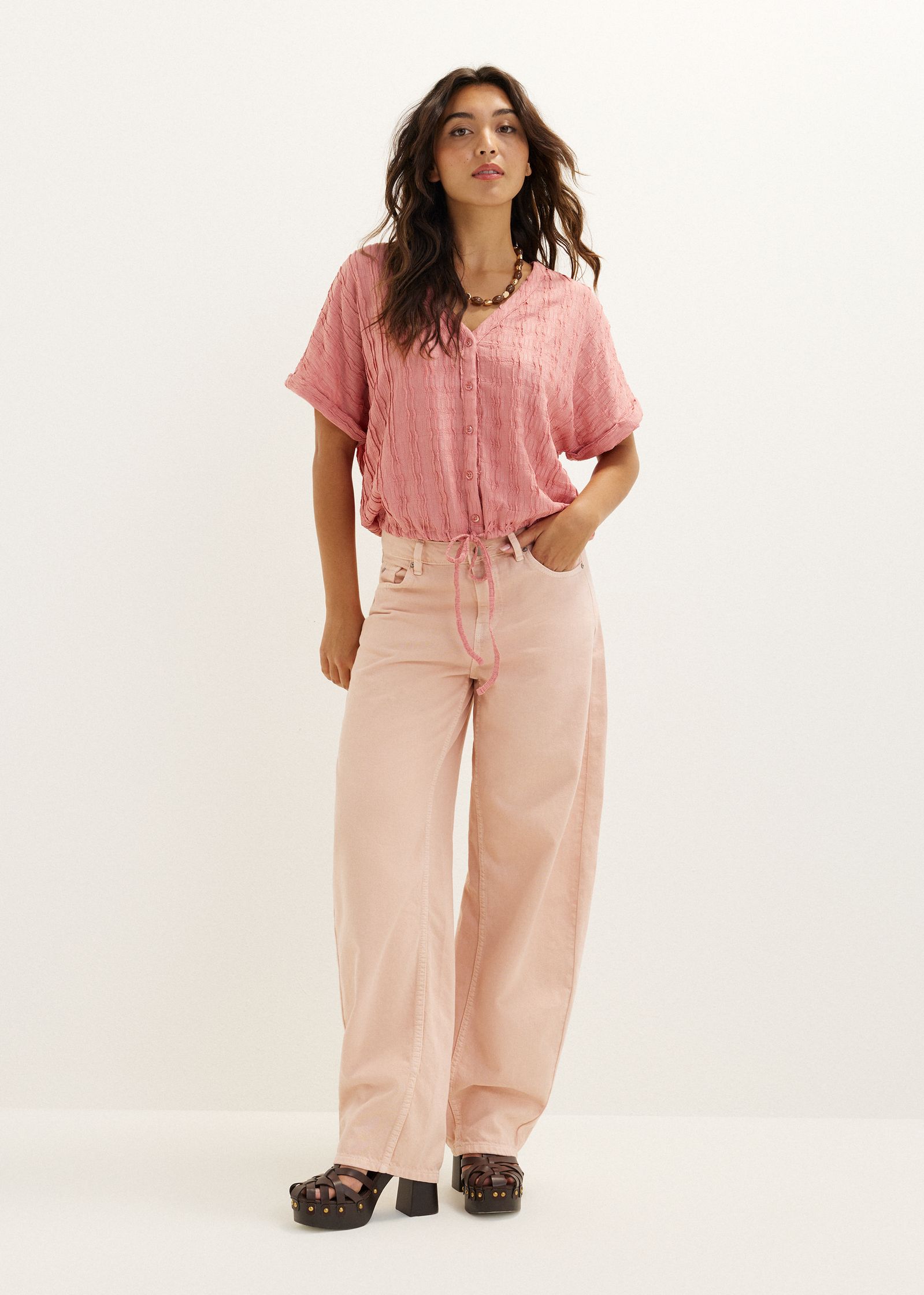 Korte blouse met koord