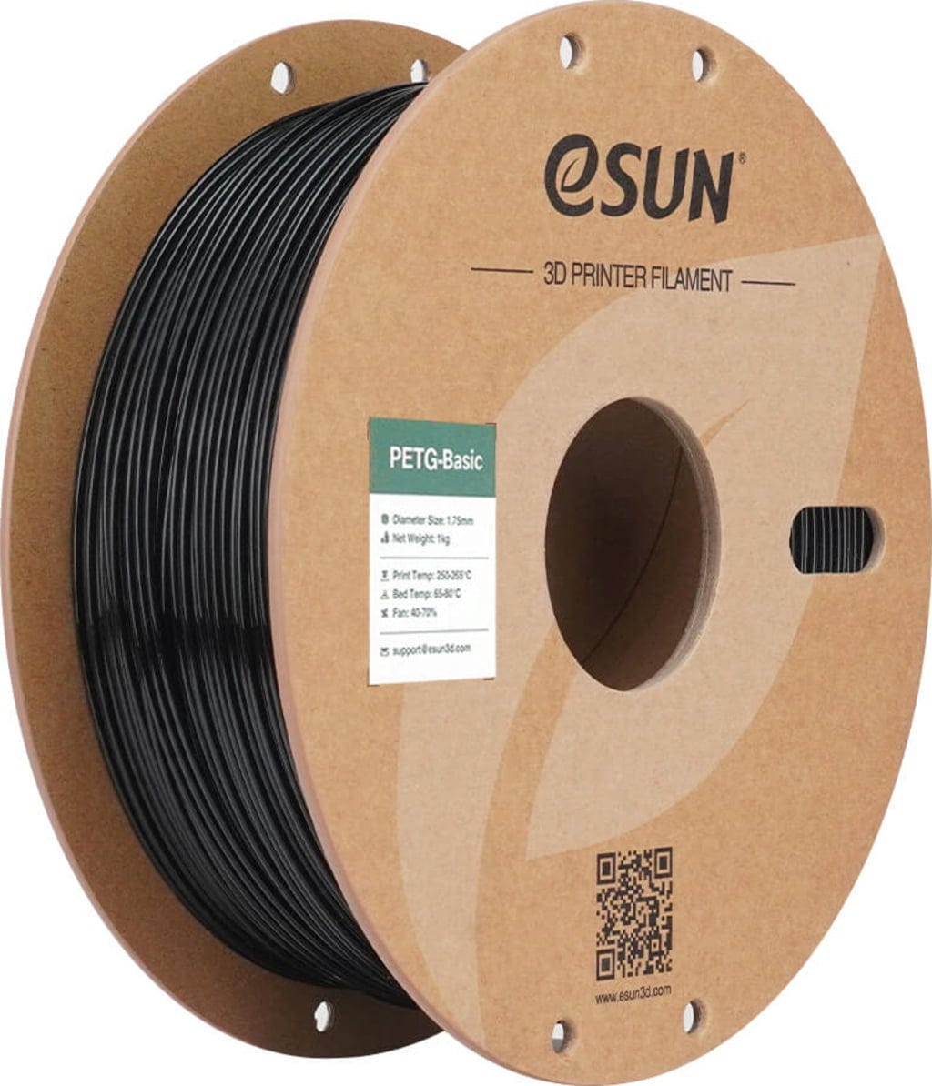 eSUN  PETG-Basic Black, 1,75 mm / 1000 g    Technische Stärke von ABS trifft PLA Druckkomfort in Black