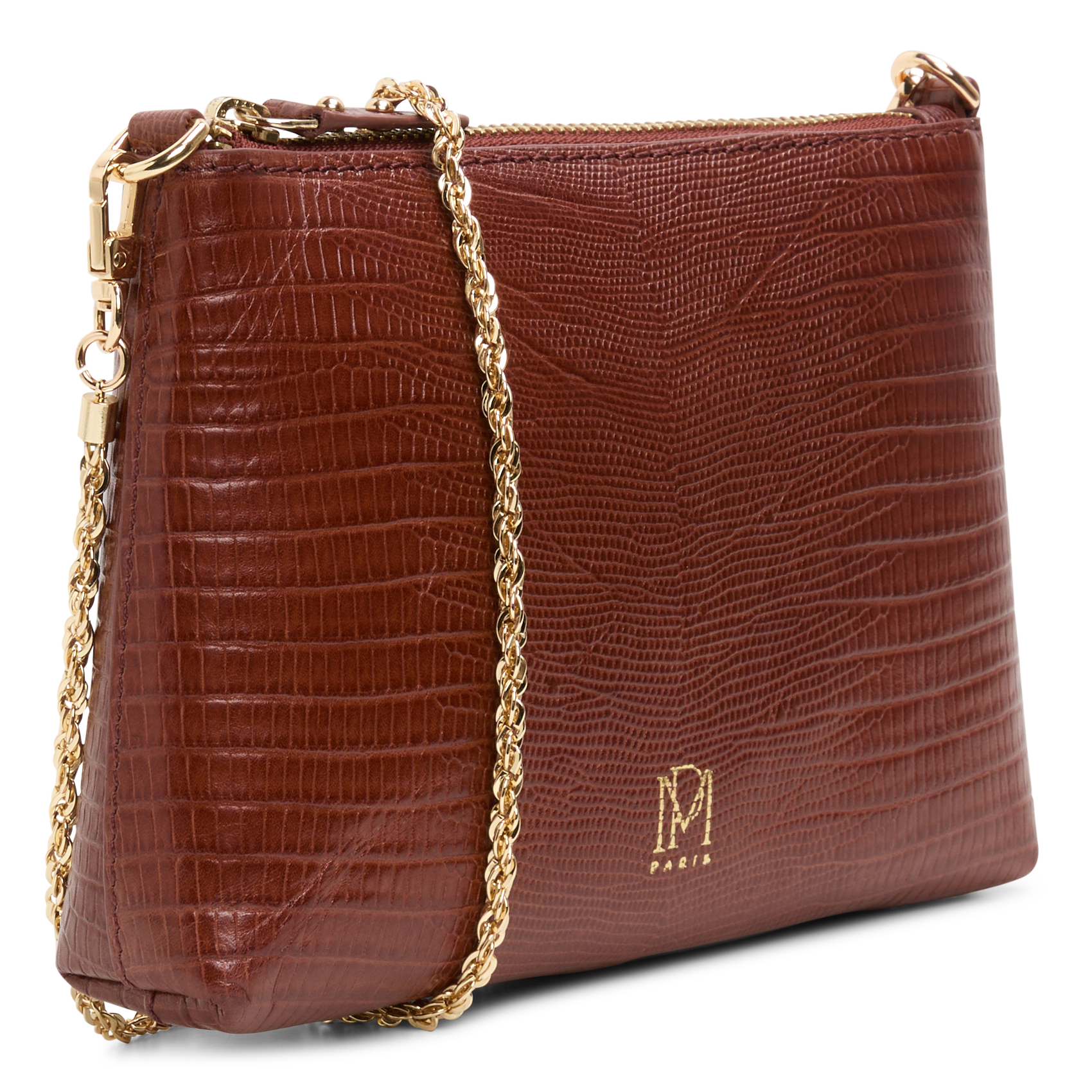 SERION - Sac pochette en cuir embossé serpent | Rouge