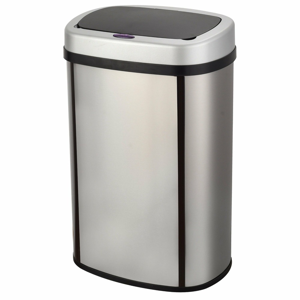 Poubelle de cuisine automatique majestic silver argent acier inoxydable 58 l