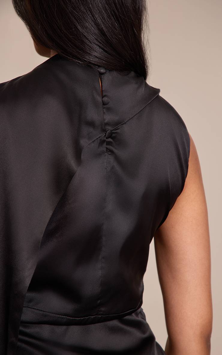 Noir Robe Moulante Mini À Imprimé Zèbre Avec Détail Drapé