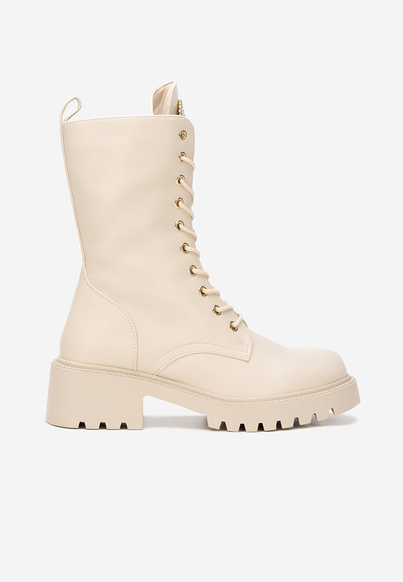 Bottines rangers femme beige Noblesa V2
