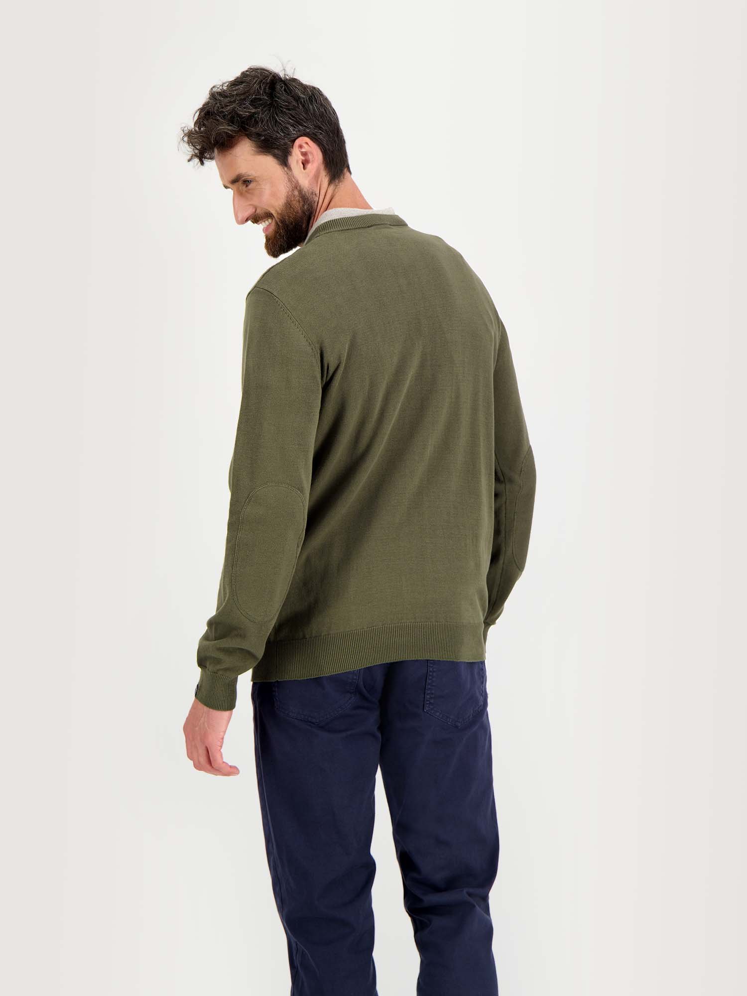 Pull Homme Fin Coton Biologique Kaki