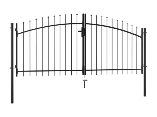 Double portail avec haut sous forme de lance 300 x 150 cm