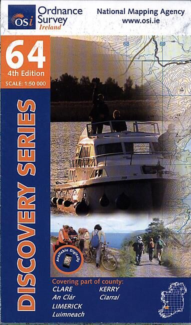 ORDNANCE SURVEY - 64 CLARE KERRY IRLANDE 1 50 000