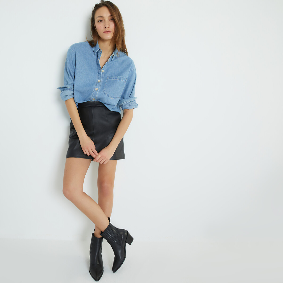 COLEÇÕES LA REDOUTE<br>Camisa jeans de manga comprida