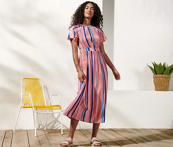 Gestreiftes Maxikleid