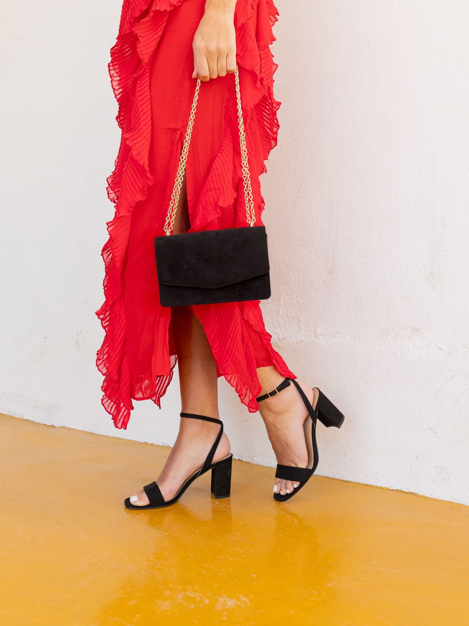 Zwart - Novo Arianna Chain Shoulder Bag