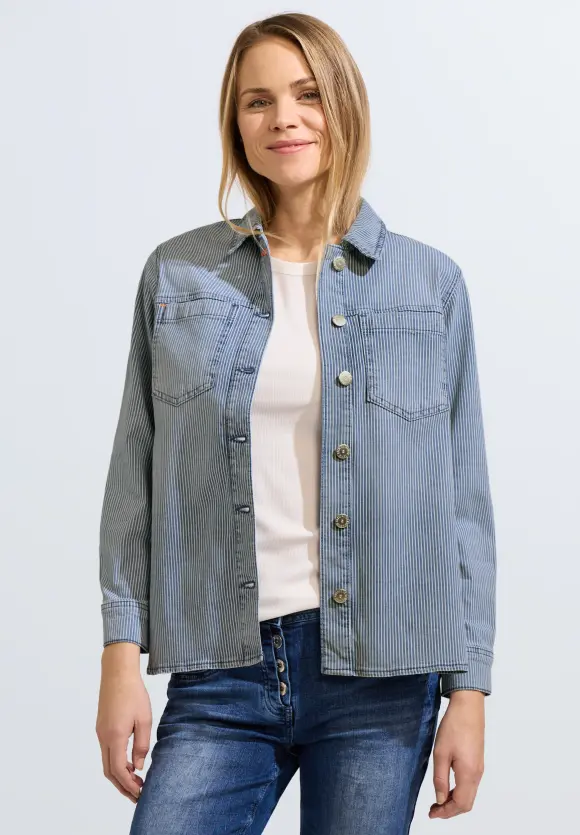 Jeans Overshirt - mid blue wash
