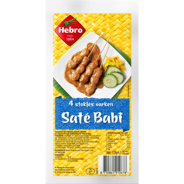 Hebro Varkensaté Babi 4 Stokjes 172 g
