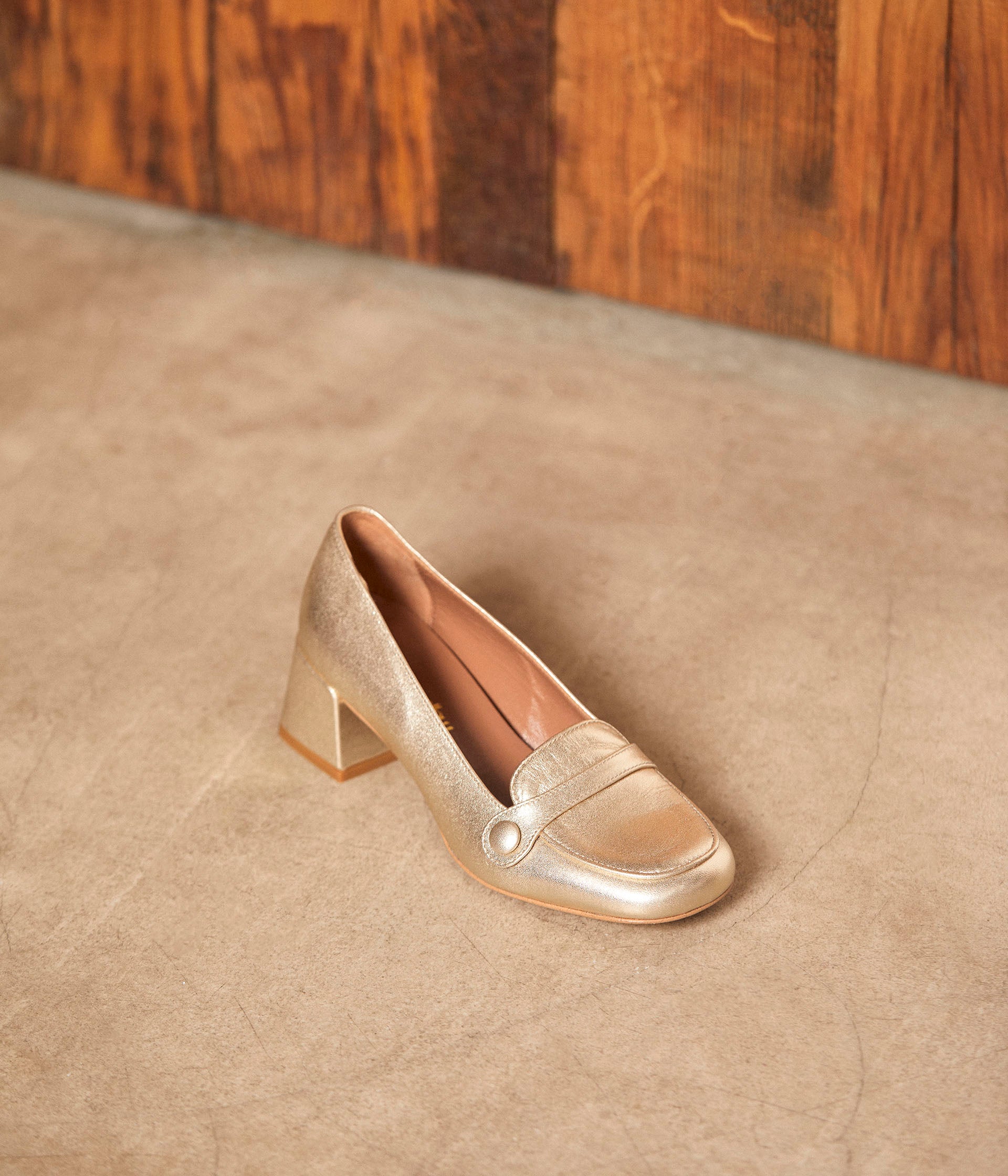 Mocassins talon dorés Anatole