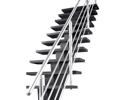 Aluminium leuning voor Pertura Agape rechte trap