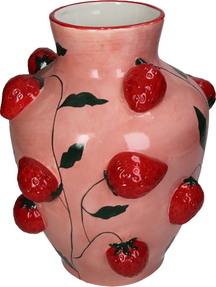 Vaas Fruity Fiesta roze / rood D 25,3 H 30,3 cm