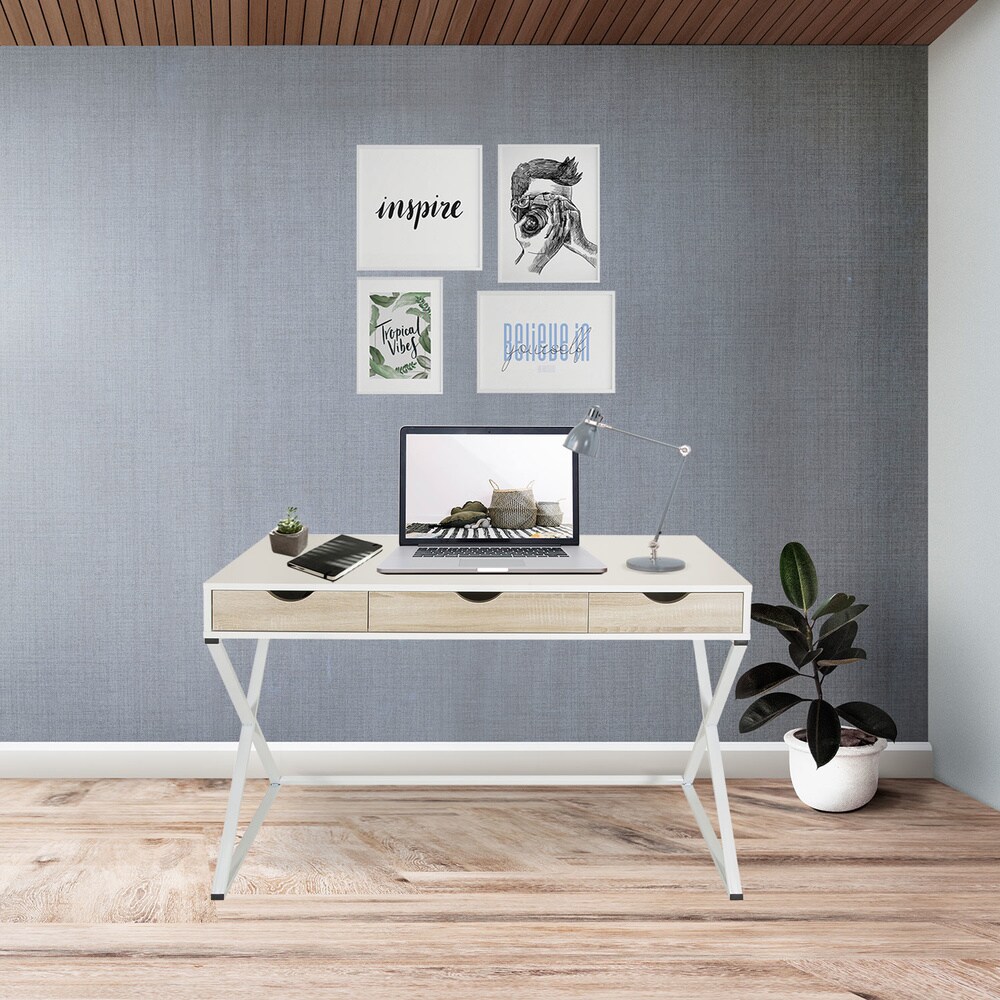 Schreibtisch EASY FLOW III Melaminharzbeschichtete Spanplatte, Gestell pulverbeschichteter Stahl hjh OFFICE
